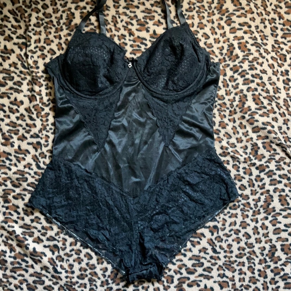 Lingerie. Sexy lace bodysuit. Pinup boudoir